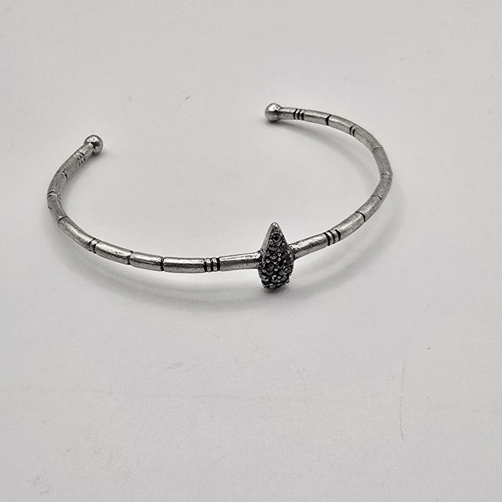 Sterling Silver Marcasite Cuff 925 Bracelet